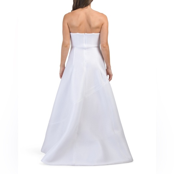Issue New York Strapless High Low Gown White Formal Dress Made in USA Size Small - Picture 2 of 6